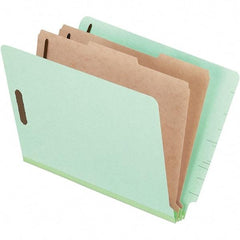 Pendaflex - 8-1/2 x 11", Letter Size, Pale Green, Classification Folders with End Tab Fastener - 25 Point Stock, End Tab Cut Location - Caliber Tooling