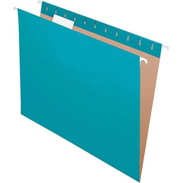 Pendaflex - 8-1/2 x 11", Letter Size, Teal, Hanging File Folder - 11 Point Stock, 1/5 Tab Cut Location - Caliber Tooling