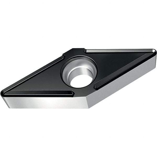 Walter - VBMT FP6 Grade WPP10S Turning Insert - TiCN+Al2O3+(TiCN) Finish, 35° Rhombic, 9.53mm Inscr Circle, 4.76mm Thick, 1.2mm Corner Radius - Caliber Tooling