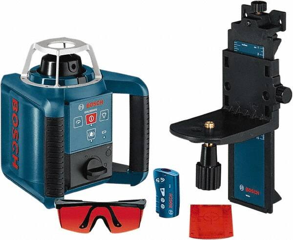 Bosch - 1,000' Measuring Range, 1/8" at 100' Accuracy, Self-Leveling Horizontal & Vertical Rotary Laser - ±5° Self Leveling Range, 1 Beam, 2-D Battery Included - Caliber Tooling