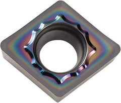 Kyocera - CCGT3251 AH Grade PDL025 Carbide Turning Insert - Al2O3 Finish, 80° Diamond, 3/8" Inscr Circle, 5/32" Thick, 1/64" Corner Radius - Caliber Tooling