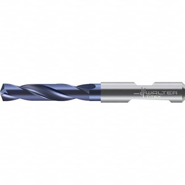 Walter-Titex - 6.3mm 140° Solid Carbide Screw Machine Drill Bit - Right Hand Cut, 34mm Flute Length, 79mm OAL, Straight Shank with Weldon Flat - Caliber Tooling