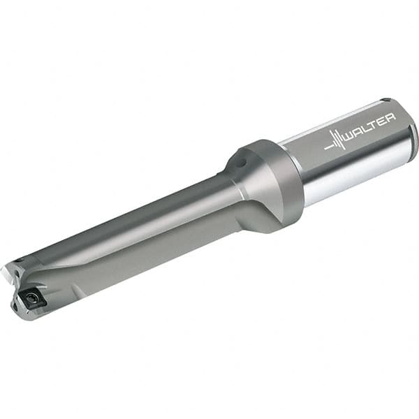 Walter - 64mm Max Drill Depth, 4xD, 16mm Diam, Indexable Insert Drill - 2 Inserts, 25mm Shank Diam, Straight Shank - Caliber Tooling