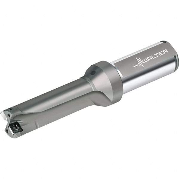 Walter - 57mm Max Drill Depth, 3xD, 19mm Diam, Indexable Insert Drill - 2 Inserts, 25mm Shank Diam, Straight Shank - Caliber Tooling