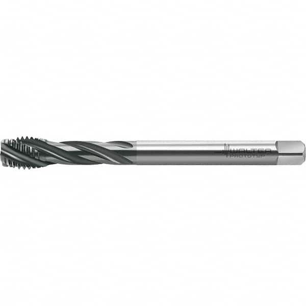 Walter-Prototyp - M20x2.50 Metric 4 Flute 6HX Semi-Bottoming Spiral Flute Tap - High Speed Steel, TiAlN Finish, 140mm OAL, Right Hand Flute, Right Hand Thread, Series TC121 - Exact Industrial Supply