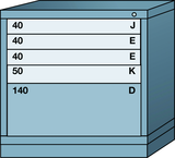 Table-Standard Cabinet - 5 Drawers - 30 x 28-1/4 x 30-1/8" - Multiple Drawer Access - Caliber Tooling