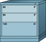 Table-Standard Cabinet - 3 Drawers - 30 x 28-1/4 x 30-1/8" - Multiple Drawer Access - Caliber Tooling