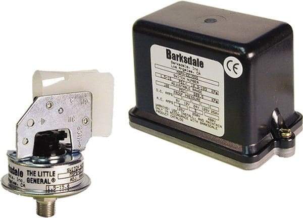 Barksdale - 1.5 to 15 psi Adjustable Range, 100 Max psi, Low Pressure Vacuum Switches - 1/8 NPT Male, Terminals, SPST/ NO Contact, 304SS Wetted Parts, 2% Repeatability - Caliber Tooling