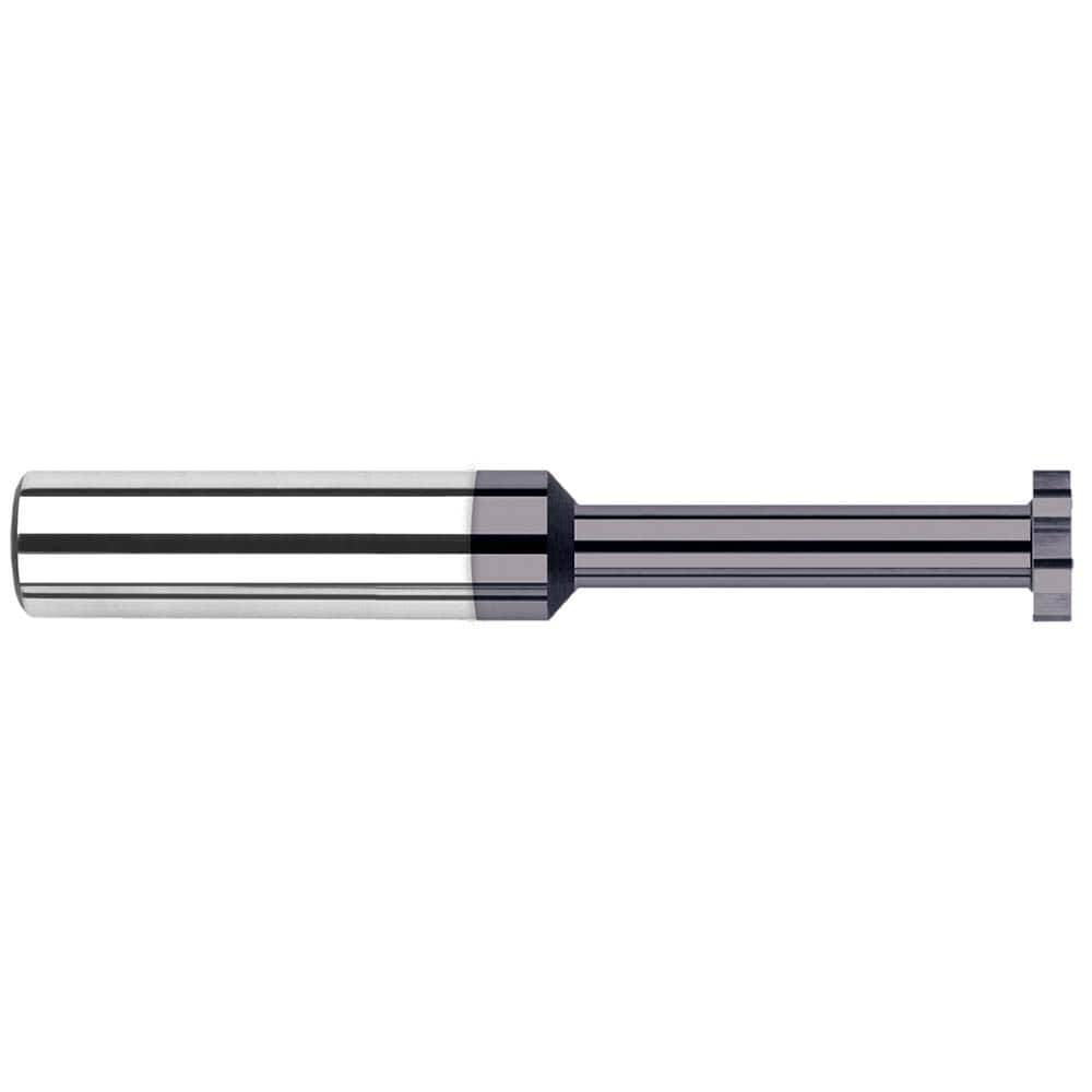 Woodruff Keyseat Cutter: 0.625″ Cut Dia, 0.031″ Cut Width, 5/8″ Shank Dia, Straight Tooth 3-1/2″ OAL, 8 Teeth, Solid Carbide, AlTiN Finish