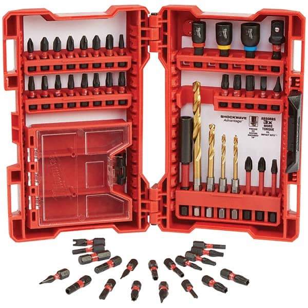 Milwaukee Tool - Power & Impact Screwdriver Bit Sets Point Type: Assorted Bit Type: Driver - Caliber Tooling