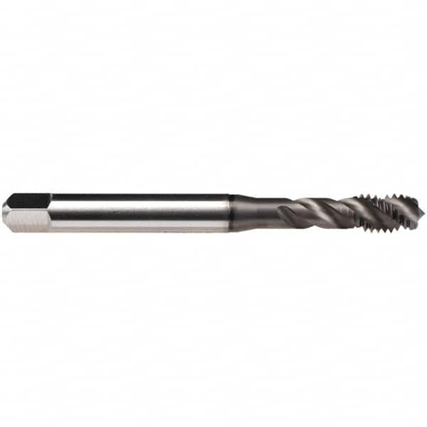 Emuge - 3/8-16 UNC 4 Flute BT Bottoming Spiral Flute Tap - High Speed Steel, GLT-1 Finish, 3.937" OAL, Right Hand Flute, Right Hand Thread, Series Enorm Z/E - Caliber Tooling