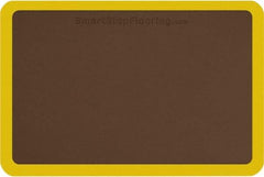 Smart Step - 3' Long x 2' Wide, Dry Environment, Anti-Fatigue Matting - Brown with Yellow Borders, Urethane with Urethane Sponge Base, Beveled on All 4 Sides - Caliber Tooling