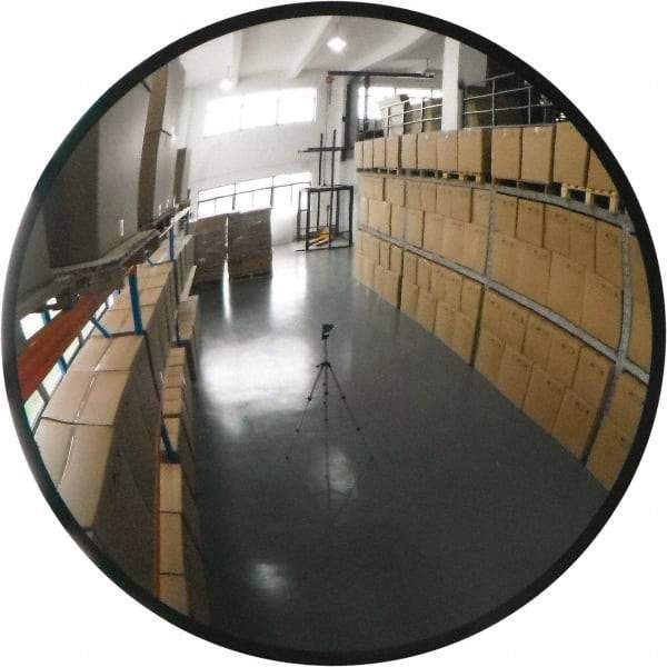 PRO-SAFE - Indoor/Outdoor Round Convex Safety, Traffic & Inspection Mirrors - Glass Lens, Galvanized Steel Backing, 30" Diam x 31" High - Caliber Tooling