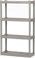 Ability One - Plastic Shelving; Type: Structural Plastic Open Shelving ; Shelf Capacity (Lb.): 75 ; Width (Inch): 32 ; Height (Inch): 54 ; Depth: 13 ; Number of Shelves: 4 - Exact Industrial Supply