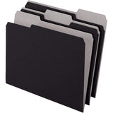 Pendaflex - 11-5/8 x 9-3/16", Letter Size, Black, File Folders with Top Tab - 11 Point Stock, Assorted Tab Cut Location