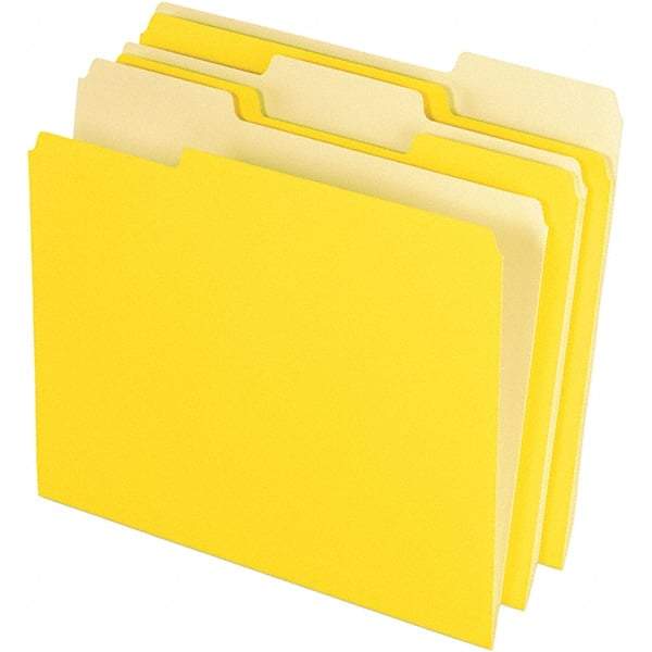 Pendaflex - 11-5/8 x 9-1/2", Letter Size, Yellow, File Folders with Top Tab - 11 Point Stock, Assorted Tab Cut Location - Caliber Tooling