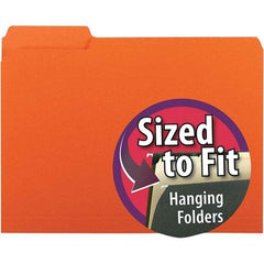 SMEAD - 11-5/8 x 9-3/16", Letter Size, Orange, File Folders with Top Tab - 11 Point Stock, Assorted Tab Cut Location - Caliber Tooling