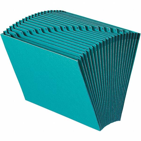 SMEAD - 12 x 10", Letter Size, Teal, A-Z Indexed Expanding Files - Assorted Tab Cut Location - Caliber Tooling