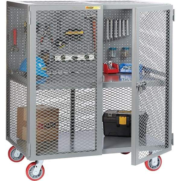 Little Giant - 2,000 Lb Capacity, 1 Shelf, Security Cart - 27" Long x 27" Wide x 56" High - Caliber Tooling