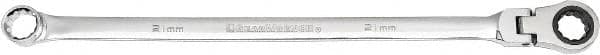 GearWrench - 21mm 12 Point Ratcheting Box Wrench - Double End, 1-7/32" Head Diam x 9/16" Head Thickness, 18-11/16" OAL, Chrome Finish - Caliber Tooling