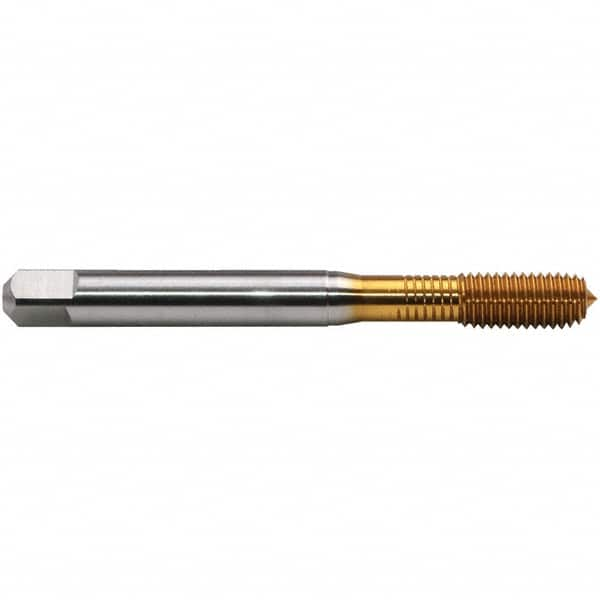 Emuge - 1/4-28 LK-UNF BT Bottoming Thread Forming Tap - High Speed Steel, TiN Finish, 3.15" OAL, 0.669" Thread Length, Right Hand Thread, Series BU93F300 - Caliber Tooling