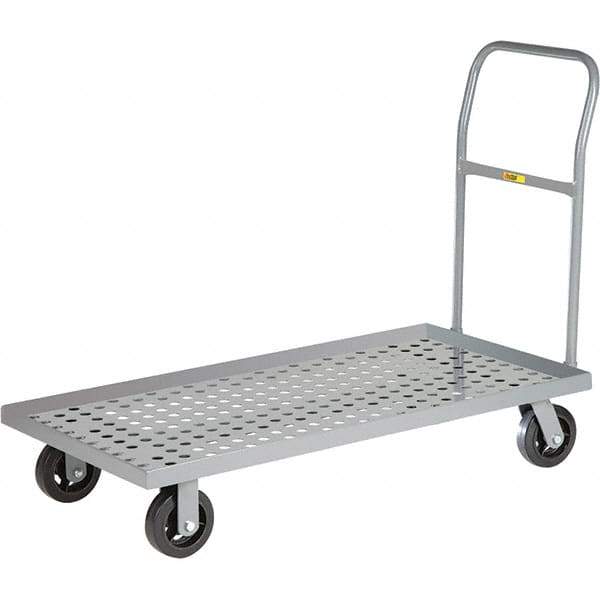 Little Giant - 1,600 Lb Capacity Steel Platform Truck - Steel Deck, 24" OAW, 48" Platform Length, Mold On Rubber Casters - Caliber Tooling