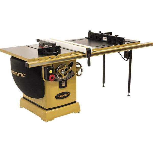 Jet - 10" Blade Diam, 5/8" Arbor Diam, 1 Phase Table Saw - 5 hp, 230 Volt, 11-1/4" Cutting Depth - Caliber Tooling