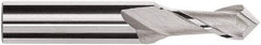 Magafor - 0.3mm Diam, 0.024" LOC, 2 Flute, 90° Point Angle, Solid Carbide Drill Mill - Bright Finish, 1-1/2" OAL, 0.118" Shank Diam - Caliber Tooling