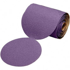 3M - 6" Diam, 320 Grit Ceramic Adhesive PSA Disc - Extra Fine Grade, Purple, Polyester Backing, Flexible, 12,000 Max RPM, Use with Random Orbital Sanders - Caliber Tooling