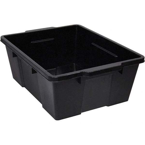 Quantum Storage - 50 Lb Load Capacity Black Polypropylene Tote Container - Stacking, Nesting, 7.8" Long x 15.9" Wide x 21" High - Caliber Tooling