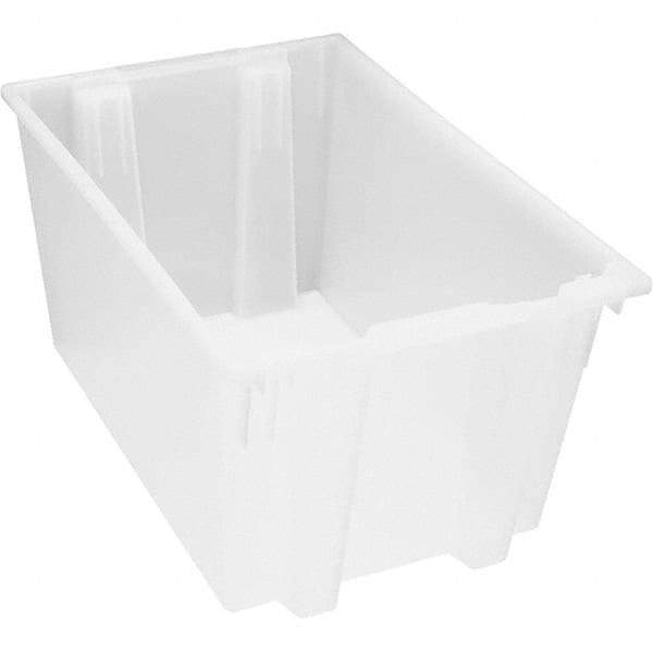 Quantum Storage - 100 Lb Load Capacity Clear Polypropylene Tote Container - Stacking, Nesting, 15" Long x 19-1/2" Wide x 29" High - Caliber Tooling