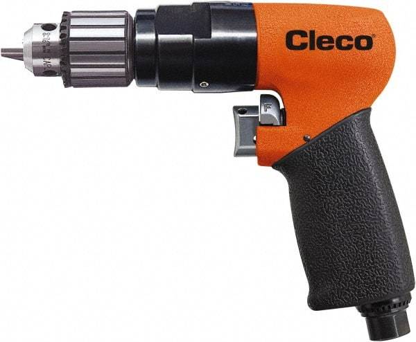 Cleco - 3/8" Reversible Keyed Chuck - Pistol Grip Handle, 1,800 RPM, 0.16 LPS, 20 CFM, 1 hp, 90 psi - Caliber Tooling