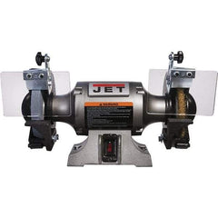 Jet - 6" Wheel Diam, 1/2 hp Bench Grinder - 1/2" Arbor Hole Diam, 1 Phase, 3,450 Max RPM, 115 Volts - Caliber Tooling