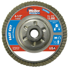 ‎4-1/2″ Vortec Pro Abrasive Flap Disc, Angled, Aluminum Backing, 40Z, 5/8″-11 UNC Nut - Caliber Tooling