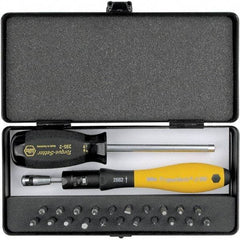 Wiha - Magnetic Screwdriver with 32-Piece Tamperproof Bit Set - Phillips & Torx Tip - Caliber Tooling