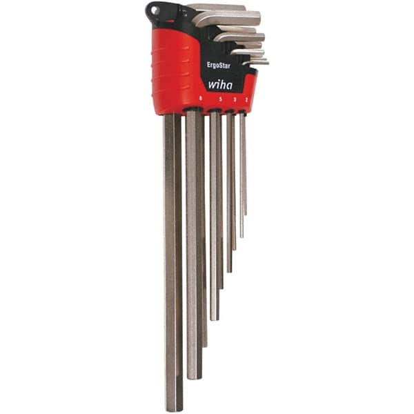 Wiha - 9 Piece, L-Key Long Arm Hex Key Set - 1.5 to 10mm Range, Nickel Plated - Caliber Tooling