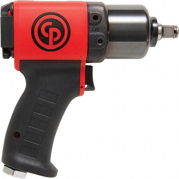 Chicago Pneumatic - 1/2" Drive, 11,500 RPM, 350 Ft/Lb Torque Impact Wrench - Pistol Grip Handle, 24.2 CFM, 90 psi, 1/4" NPT Inlet - Caliber Tooling