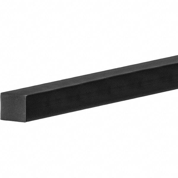 Value Collection - 5' Long, Standard Square Viton Cord - 1/2" Diam, Black - Caliber Tooling