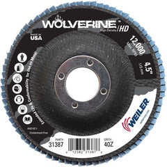 4 1/2″ - 7/8″ - 40 Grit - T29 Zirconium Wolverine Fast Cut Flap Disc - Caliber Tooling