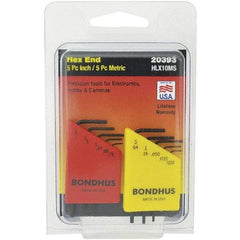 Bondhus - 10 Piece, L-Key Hex Key Set - .028 to 5/64" Range, Protanium Steel - Caliber Tooling