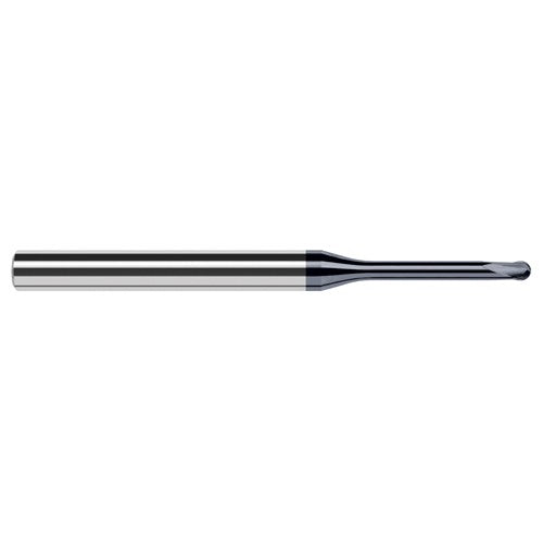 5/64″ Dia. × 1/4″ Shank × 1/16″ DOC × 4″ OAL, Carbide AlTiN, 2 Flute, Ballnose End Mill - Exact Industrial Supply