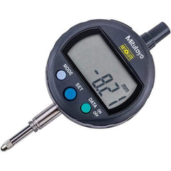 Mitutoyo - 0 to 12.7mm Range, 0.001mm Graduation, Electronic Drop Inidicator - Flat Back, 0.02mm Accuracy, LCD Display, Metric - Caliber Tooling