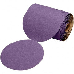 3M - 5" Diam, 400 Grit Ceramic Adhesive PSA Disc - Super Fine Grade, Purple, Polyester Backing, Flexible, 12,000 Max RPM, Use with Random Orbital Sanders - Caliber Tooling