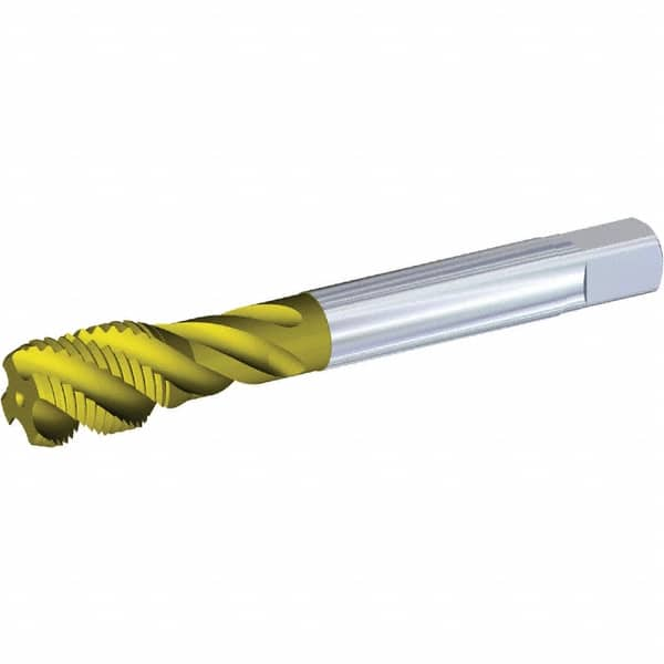 Kennametal - 1/4-19 G G Internal Thread Taper Thread Forming Tap - Solid Carbide, Oxide Finish, 100mm OAL, 15mm Thread Length, Right Hand Thread, Series T857 - Caliber Tooling