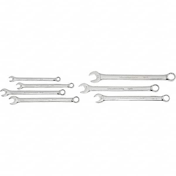 GearWrench - 7 Piece, 3/8" to 3/4", 12 Point Ratcheting Combination Wrench Set - Inch Measurement Standard, Chrome Finish, Comes in Nylon Roll - Caliber Tooling