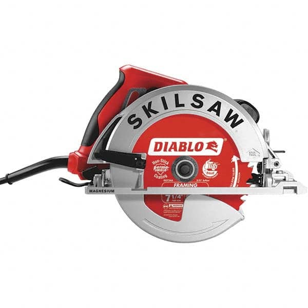 Skilsaw - 15 Amps, 7-1/4" Blade Diam, 5,300 RPM, Electric Circular Saw - 120 Volts, 10' Cord Length, 5/8" Arbor Hole, Left Blade - Caliber Tooling