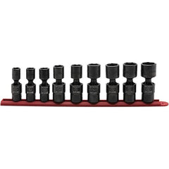 GearWrench - 9 Piece 1/2" Drive Black Finish Impact Socket Set - 6 Points, 1/2" to 1" Range, Inch Measurement Standard - Caliber Tooling