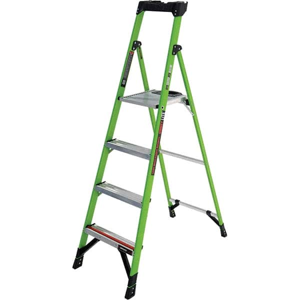 Little Giant Ladder - 4 Steps, 6' High, Type IA Rating, Fiberglass Step Ladder - 300 Lb Capacity, 22" Base Width - Caliber Tooling