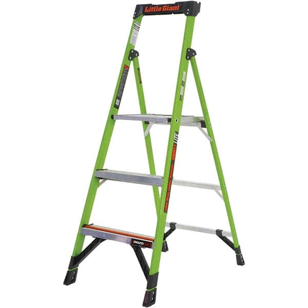 Little Giant Ladder - 3 Steps, 5' High, Type IA Rating, Fiberglass Step Ladder - 300 Lb Capacity, 20-1/2" Base Width - Caliber Tooling