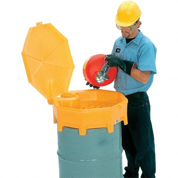 UltraTech - 11" High x 29" Diam, Polyethylene, Funnel with Cover - 5 Gal Drum/Pail Capacity - Caliber Tooling